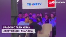 Momen Prabowo Tarik Kerah Jaket Menteri Bahlil di Debat Cawapres Pemilu 2024