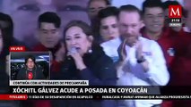 Xóchitl Gálvez critica a AMLO en posada con simpatizantes en Coyoacán, CdMx