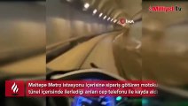 Maltepe Metro istasyonuna giren motokurye kamerada