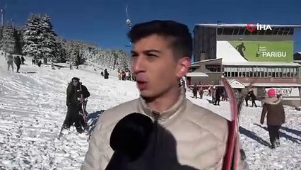 Ünlü kayak merkezine tatilci akını