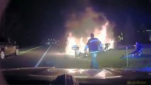 Polícia salva idosa de carro em chamas nos EUA