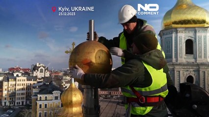 Las cruces doradas regresan a las cúpulas de la catedral de Santa Sofía de Kiev