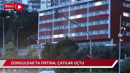 Zonguldak'ta fırtına; çatılar uçtu, denizde büyük dalgalar oluştu