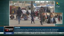 Palestinos huyen con sus pertenencias y se refugian en hospital