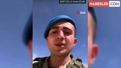 Elazığlı Şehit Aslan'ın "şehit olursam" diyerek komutanına gönderdiği görüntü duygulandırdı