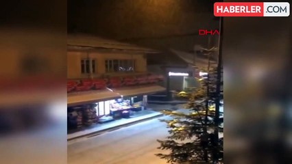 Karabük'te yüksek kesimlerde kar yağışı