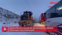 Ardahan-Kars kara yolunda zincirleme kaza