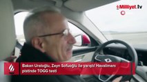 Bakan Uraloğlu, Zayn Sofuoğlu ile yarıştı! Havalimanı pistinde TOGG testi
