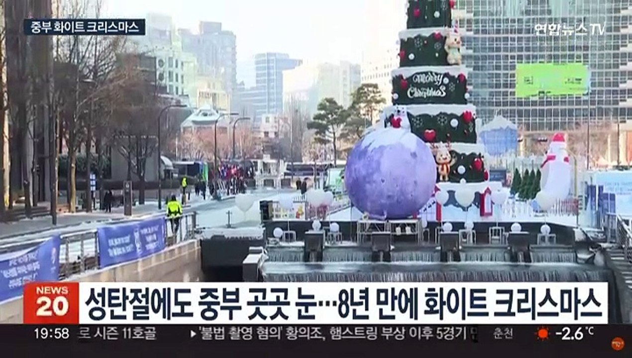 서울 8년 만에 화이트 크리스마스…중부 곳곳 밤새 눈