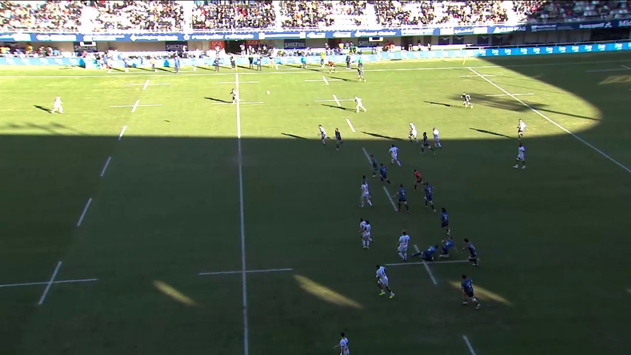 TOP 14 - Essai de Marco TAULEIGNE (MHR) - Montpellier Hérault Rugby - Castres Olympique