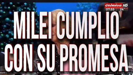 Milei cumplió con su promesa y visitó la mesa de Mirtha Legrand