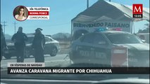 Familias de migrantes avanzan por Chihuahua en vísperas de navidad