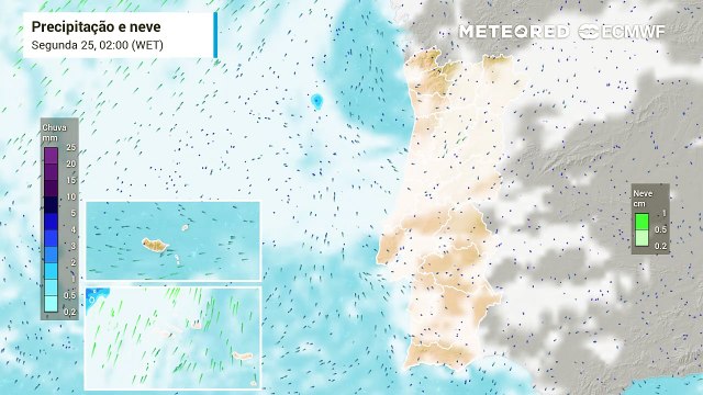 Altas pressões até quarta, mas últimos dias de 2023 com chuva e possível queda de neve em Portugal continental