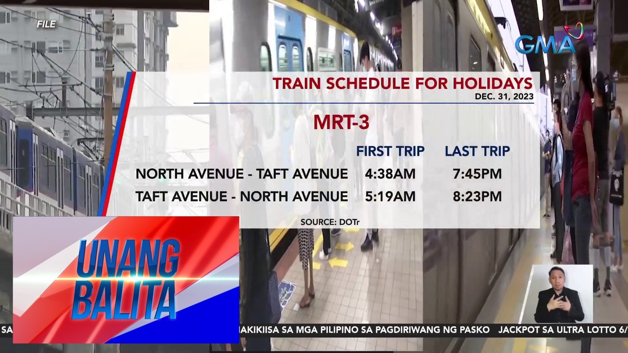 Train schedule for holidays | UB