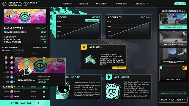 Aimlabs: Reflexshot: Ultimate: Sans Fautes, puis Place #2 [PC] Comment devenir Champion étant lâche