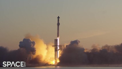 Slow Motion Views Of SpaceX's Starship Mega Rocket Liftoff