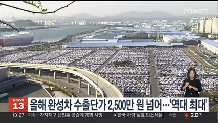 下载视频: 올해 완성차 수출단가 2,500만 원 넘어…'역대 최대'