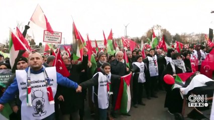 Ankara'da büyük Gazze yürüyüşü