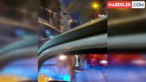 İstanbul'da kaza sonrası akıl almaz anlar kamerada: Kadın sürücü erkeğe küfürler yağdırdı