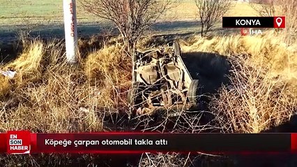 Download Video: Konya'da köpeğe çarpan otomobil takla attı