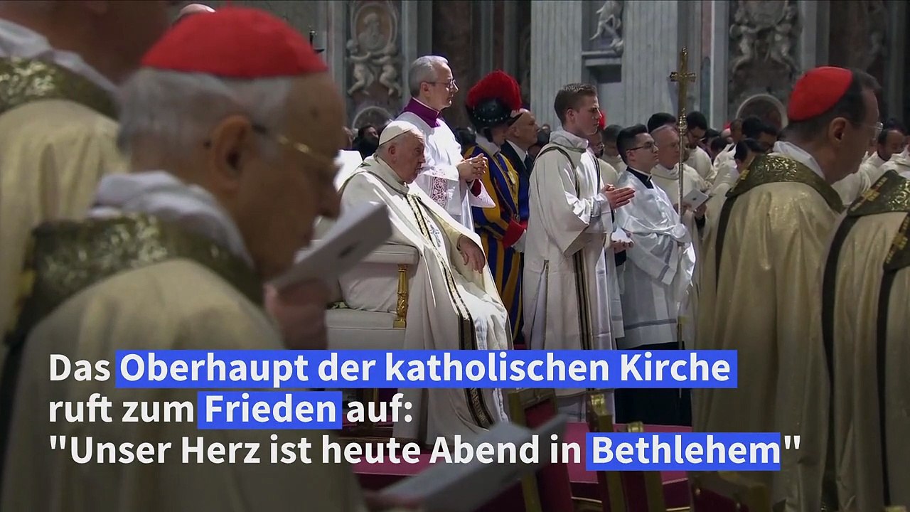 Papst bei Christmette: 'Unser Herz ist heute in Bethlehem'