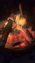 A Beautiful night with winter fire pit