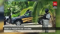 Tras operativo, policía confirma hallazgo de 23 paquetes de cocaína en playas de Yucatán