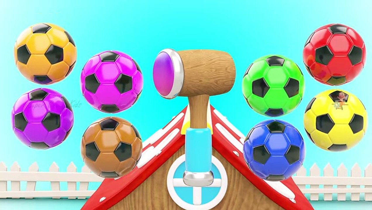 Wooden Hammer Toy House Soccer Balls to Learn Colors for Children 3D