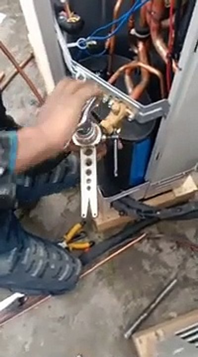 Samsung ac outdoor unit installation copper pipeing cabling