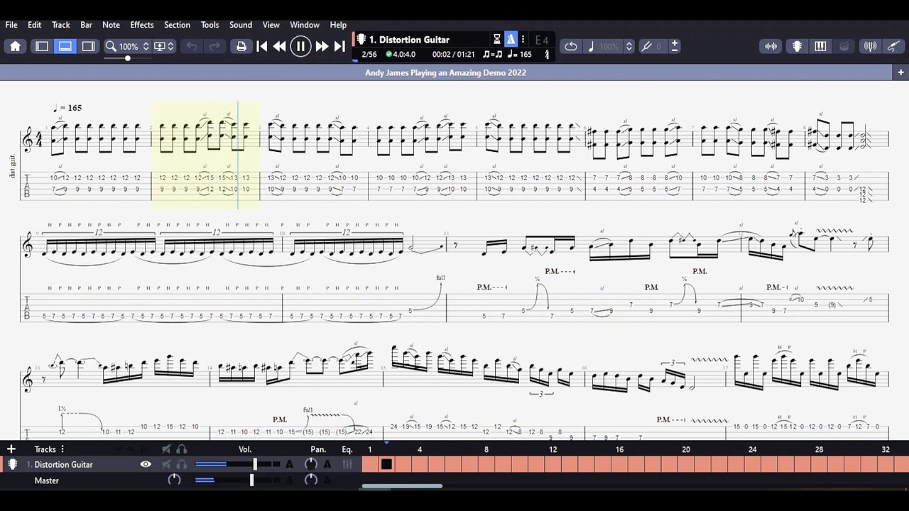【GTP谱例演示】 Andy James Playing an Amazing Demo 2022 [TAB by Joseph Hamed]