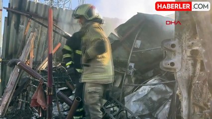 Bursa'da Otomotiv Yedek Parça İş Yerinde Yangın Çıktı