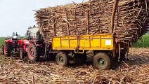 How to pull out stuck sugarcane load tractor trolley // Kubota tractor performance