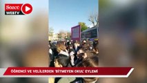 Öğrenci ve velilerden ‘bitmeyen okul’ eylemi