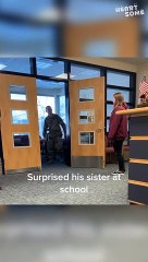 Soldier Surprises Sister at School for Christmas | Heartsome