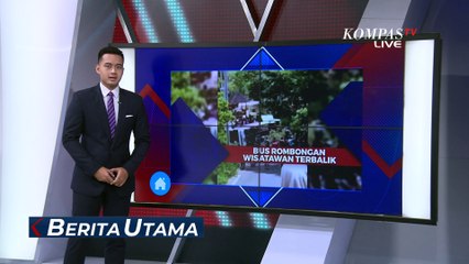 Bus Berpenumpang 31 Wisatawan Terbalik di Area Pantai Mandala Ria, 4 Orang Luka Serius