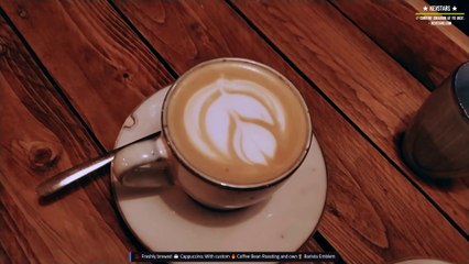 [4K]  Chamomile Tea w/ real  Chamomile Blossoms; ☕ Cappuccino w/ own  Barista Emblem