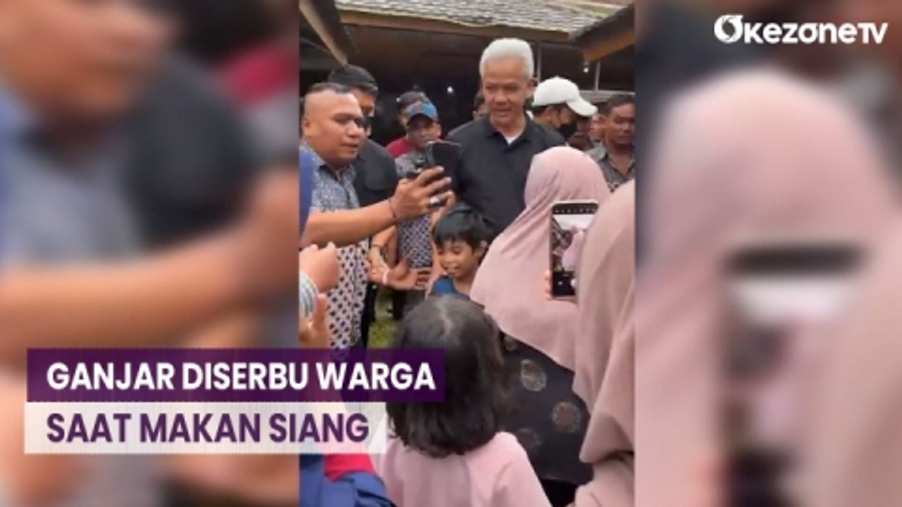 Ganjar Pranowo Diserbu Warga saat Makan Siang di Sate Lawu, Jawa Tengah