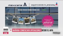 Inicia operaciones la nueva Mexicana de Aviación con vuelo inaugural desde el AIFA