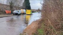 Burst water main on Goldhay Way