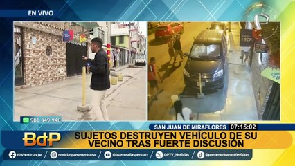 Pelea vecinal en SJM termina en vandalismo: sujetos destruyen vehículo de vecino tras discusión