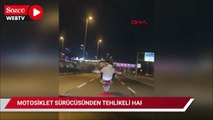 Beşiktaş'ta motosiklet sürücüsünden tehlikeli hareketler
