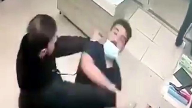 Tekirdağ'da hasta yakını hemşireyi darbetti! Saldırı anı kamerada