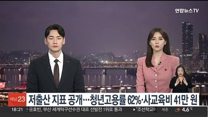 저출산 지표 공개…청년고용률 62%·사교육비 41만원