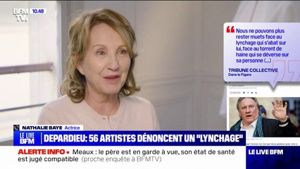 Soutien à Gérard Depardieu: "Je sais que ce n'est pas l'homme qu'on décrit d'une manière monstrueuse" affirme l'actrice Nathalie Baye