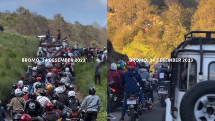 Penampakan Macet di Bromo saat Libur Nataru, Wisatawan Membeludak  #Shorts