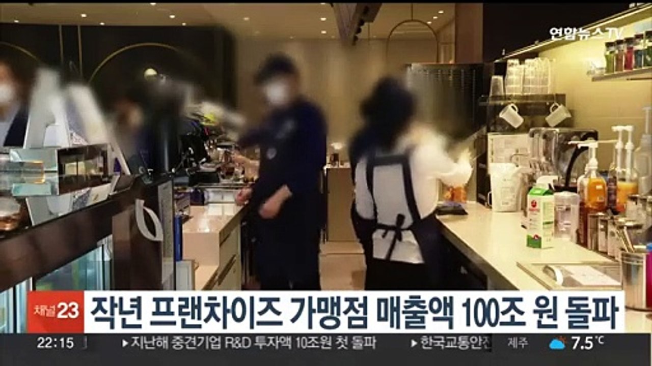 작년 프랜차이즈 가맹점 매출액 100조원 돌파