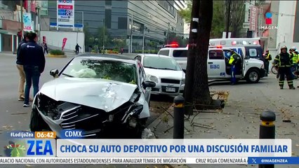 Hombre choca su auto deportivo tras una discusión familiar