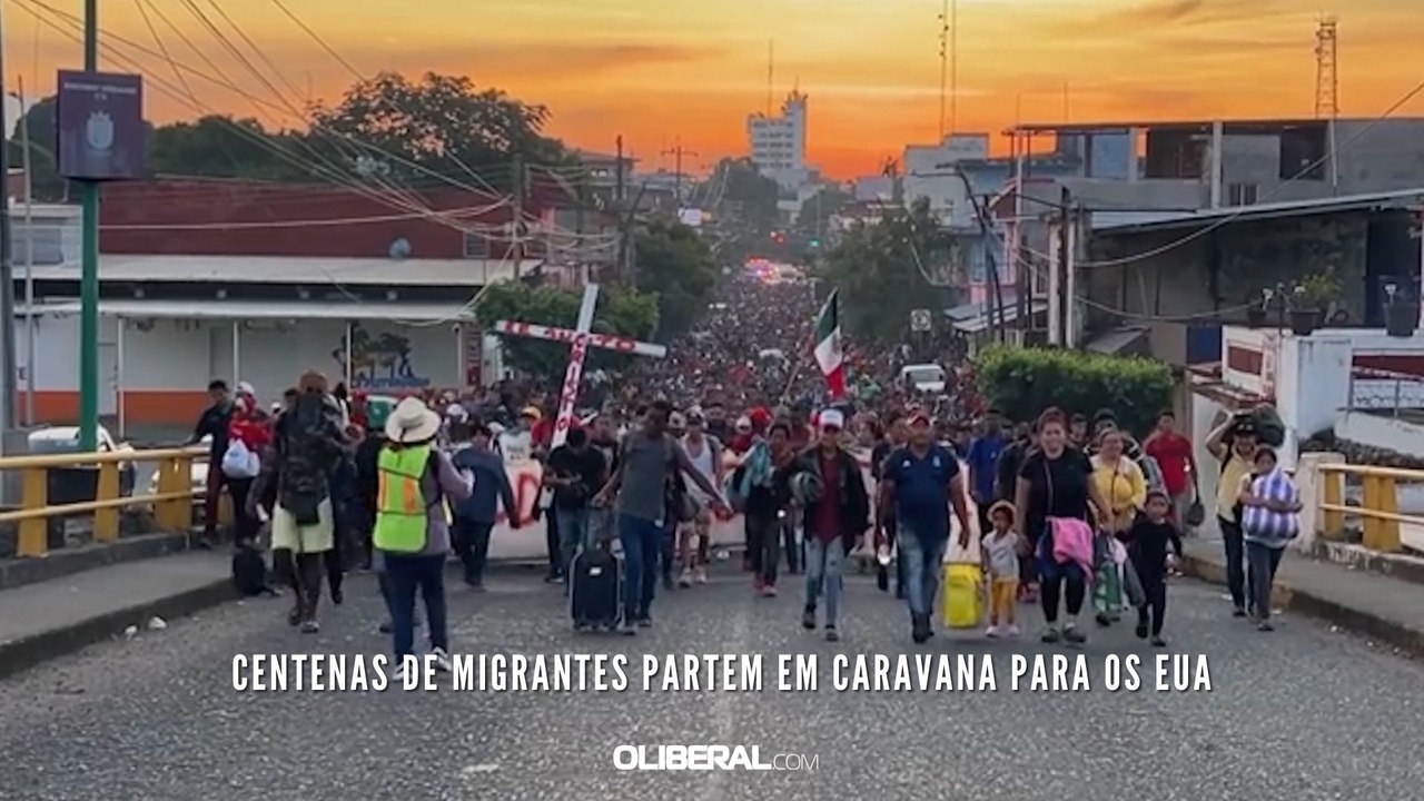 Centenas de migrantes partem em caravana para os EUA