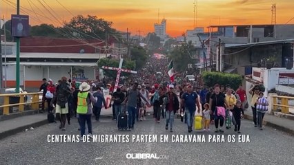Centenas de migrantes partem em caravana para os EUA