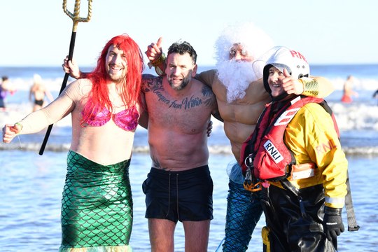Hundreds of entrants entertain the crowds at Hartlepool's annual Boxing Day dip